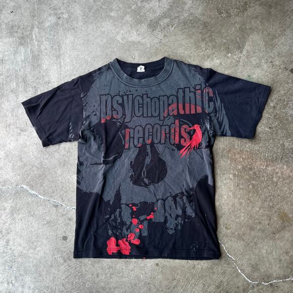 Vintage Psychopathic Records Shirt Mens Medium Boondox Twiztid ICP Blaze 00s AOP - Picture 1 of 6